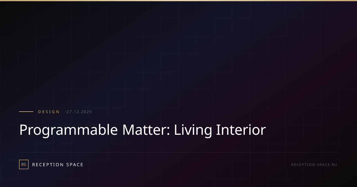 Programmable Matter: Living Interior | Reception Space